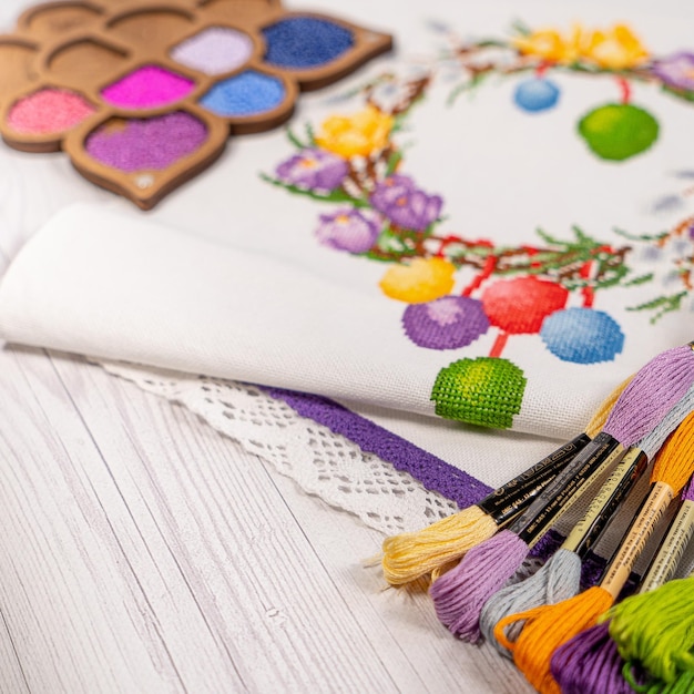 zbliżenie igły i nici